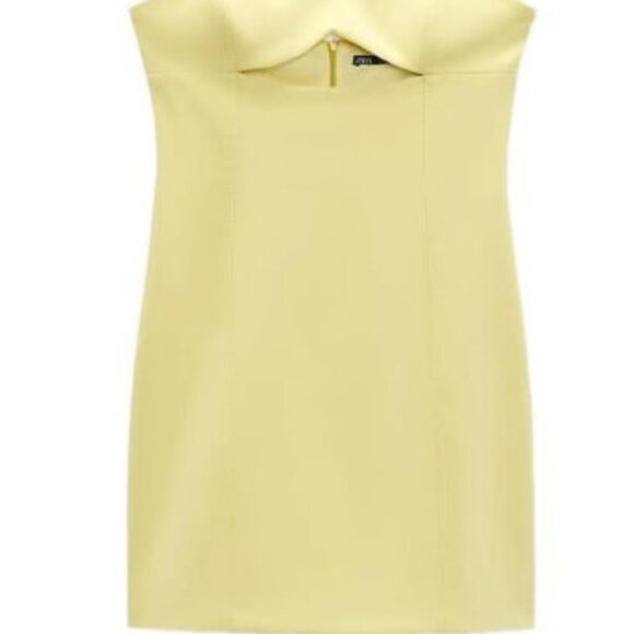 Zara Yellow Strapless Mini Dress - Picture 4 of 4